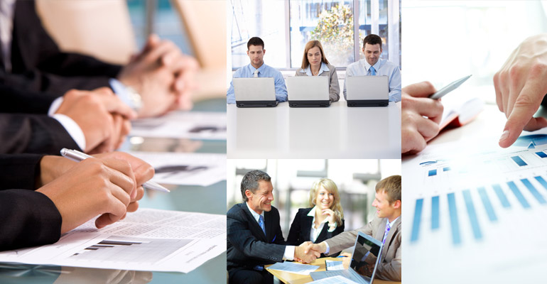 A colour picture showing clients working with IT Consulting Lab.